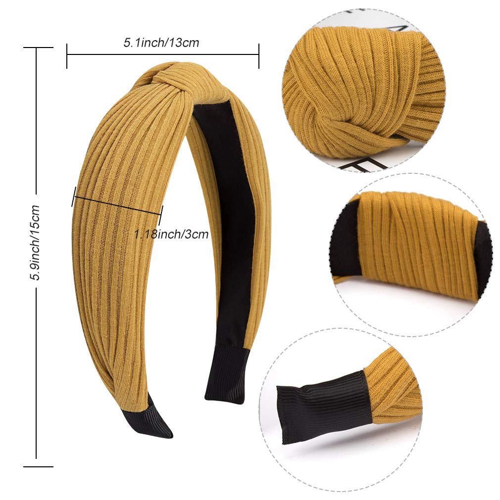 Womens Boho Headbands 12 Pack VELSCRUN Knotted Elastic Turban Bandeau Wide Hair Bands/Accessories for Washing Face