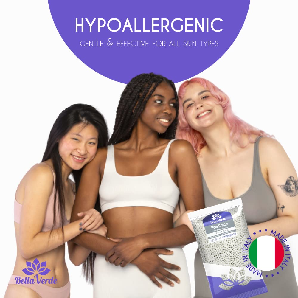 Bella Verde Wax Beans - Hard Wax Beads for Women and Men -Hot Wax for Brazilian Body Legs Eyebrows Face Lips Armpits