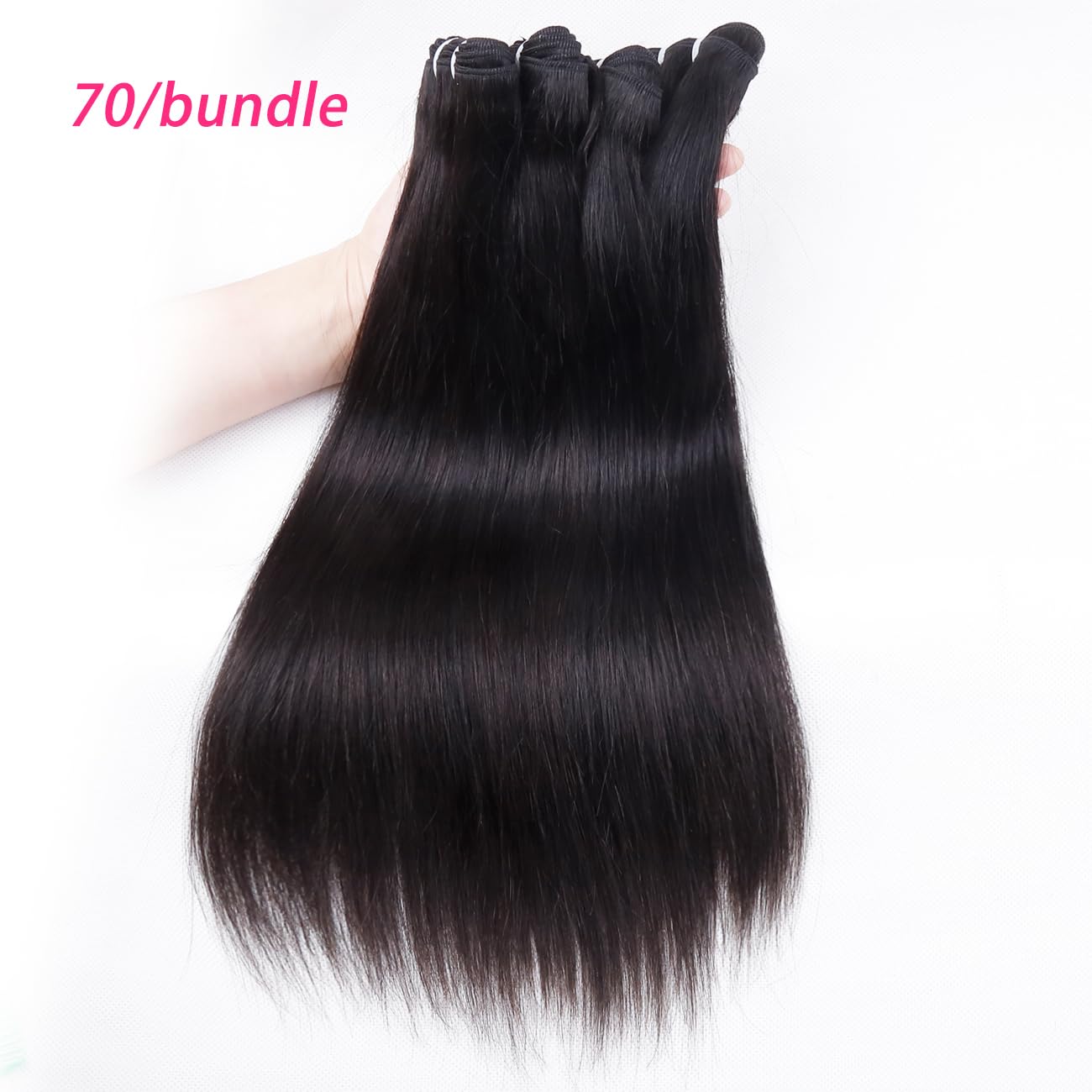 Afrodiva Straight 3 Bundles Human Hair 20 22 24 Inch 100% Unpro cessed Brazilian Virgin Human Hair Bundles Double Weft Weave Bundles Straight Hair 70g/Bundle Hair Natural Color