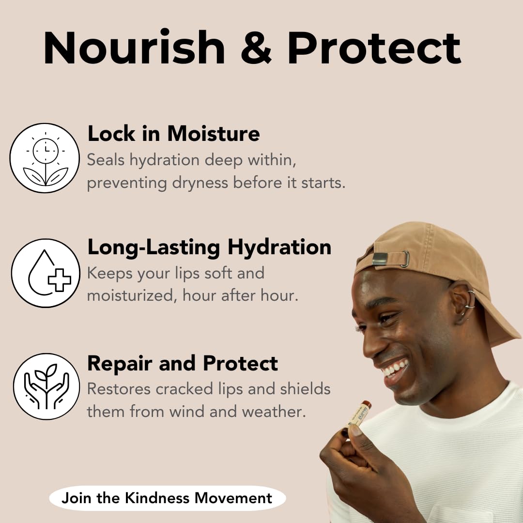 USDA Organic Lip Balm Georgia Peach 3 Pack – 100% Natural, Cruelty-Free Moisturizer with Organic Beeswax & Shea Butter – Hydrating Lip Care for Dry Lips – Non-Toxic – Gift for All Woman Men Kids