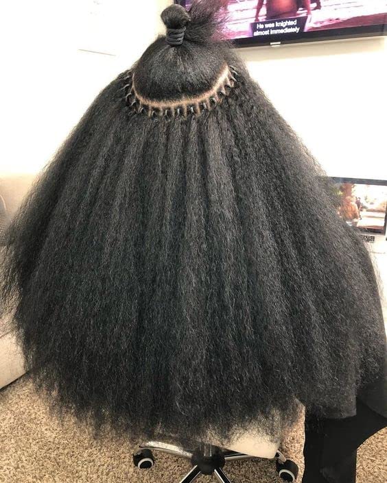 Brazilian Kinky Straight I Tip Hair Extension Pure Colored Human Hair Pre Bonded Hair Extensions 1g/s 100Strand I Tip Microlink Hair For Women (24inch, Natural color)