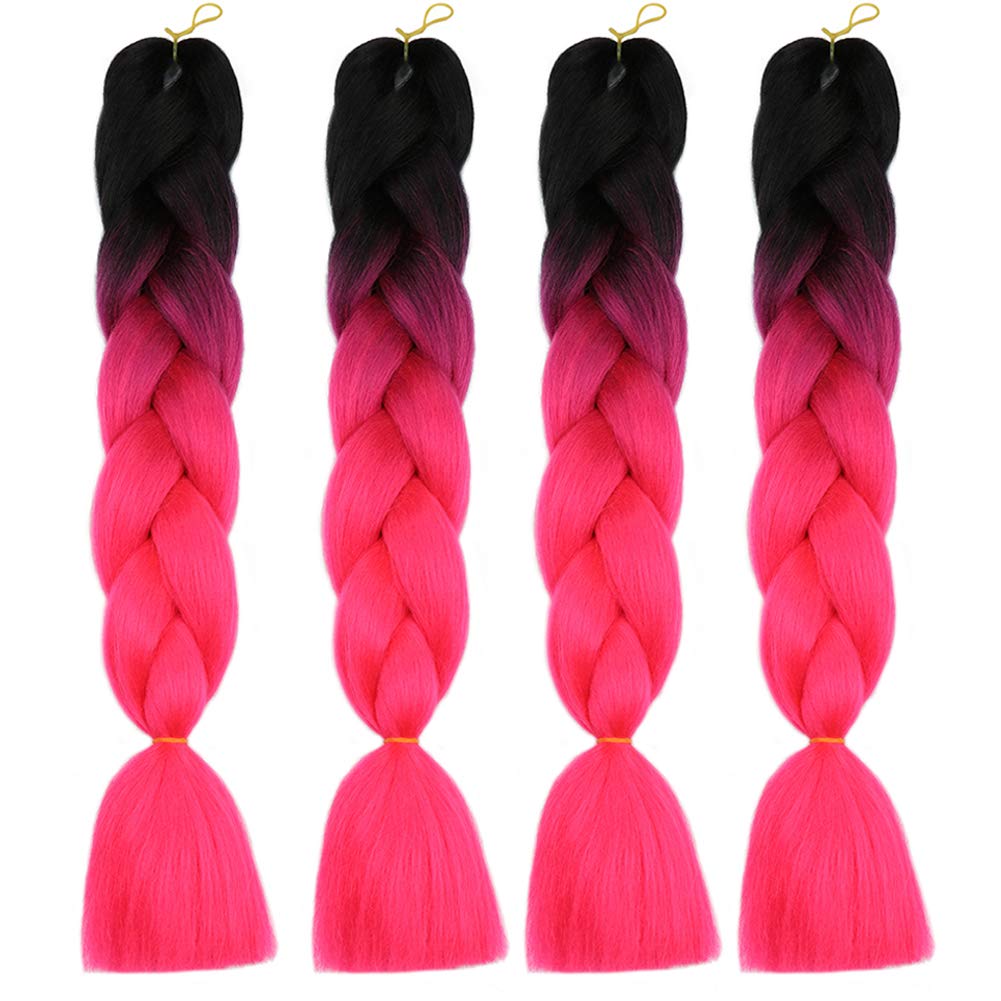 Rainbow Braiding Hair Pre Stretched Top Silky Braid Hair Extensions Kanekalon Synthetic Hair For Braiding