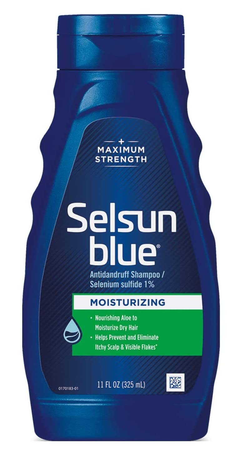 Selsun Blue, Moisturizing Dandruff Shampoo with Aloe, Dry Scalp & Hair, 11 Ounce