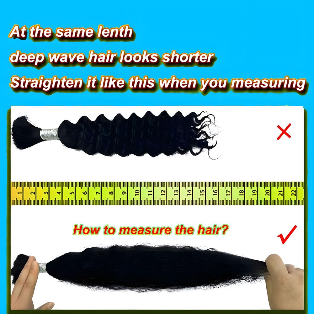 Niviorvan 27 (Honey Blonde) Human Braiding Hair 18 Inch 3 Bundle 150 g Deep Wave Bulk Human Hair for Braiding No Weft Curly Human Hair Extensions for Boho Braids Wet and Wavy Human Hair