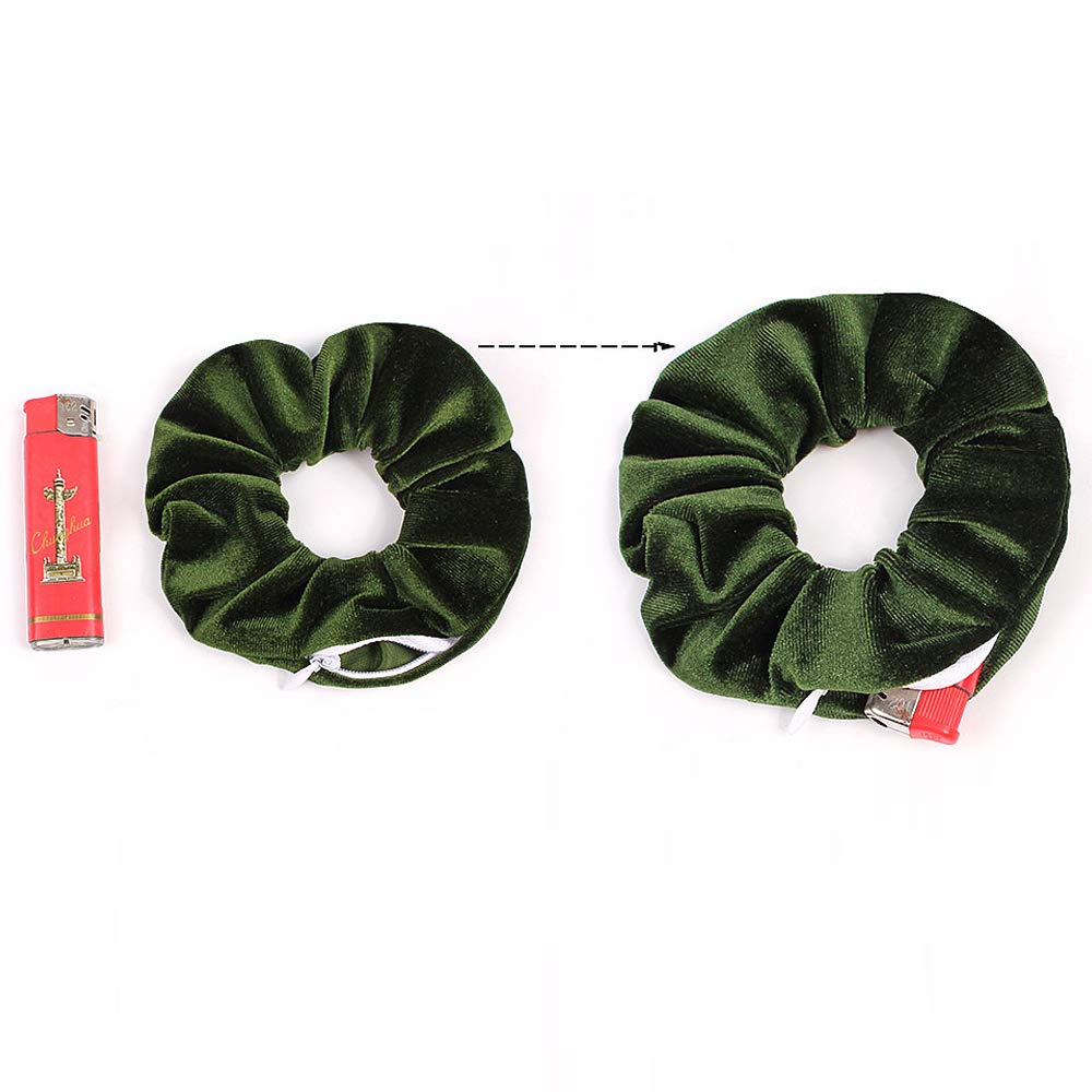 Premium Velvet Scrunchies with Zipper Pouch - Hair Ties with Hidden Pocket, Soft Elastic Hair Bands for Women and Vsco Girl Stuff (8 Pcs B)