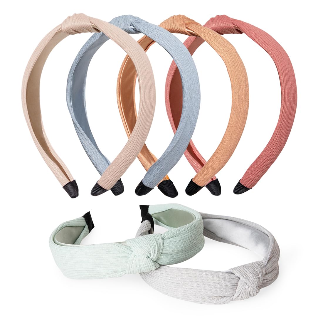 Radhu & Kabby Headband for Women | Plain Turban Hair bands | Fashion Cross Knot HeadBands | Daily Fashion Hair Accessory Set | Pack Of 6 | Smooth and Comfortable | MultiColor