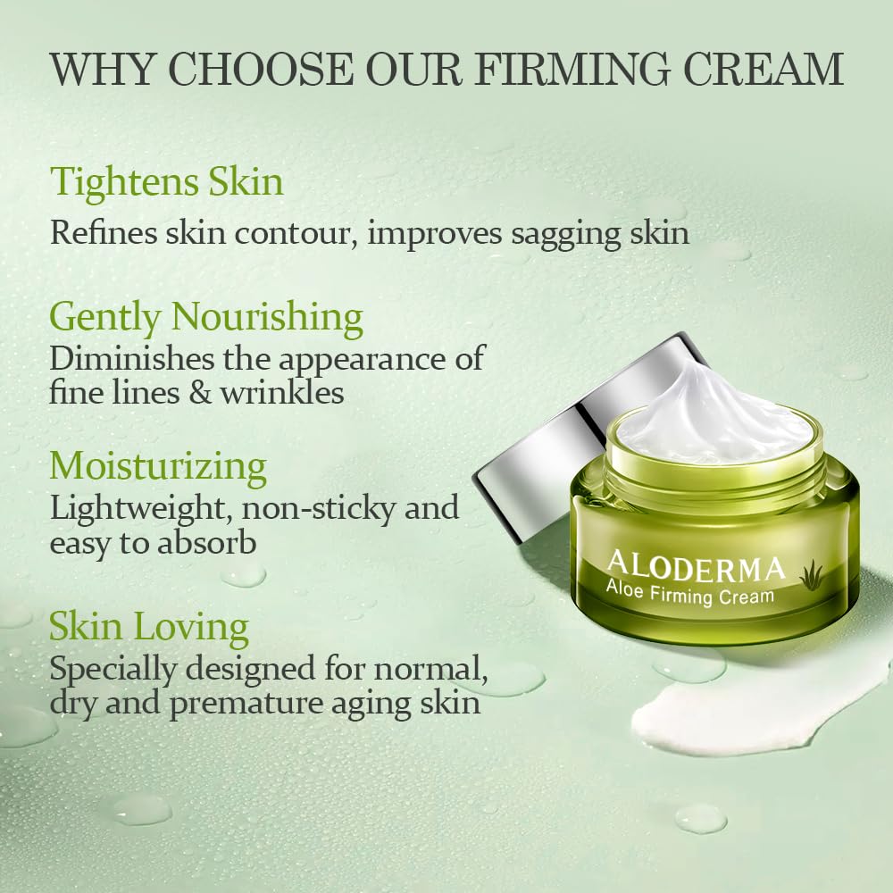 Aloderma Signature Aloe Firming & Rejuvenating Set - 5 Pieces - Gel, Cleanser, Toner, Serum, Cream