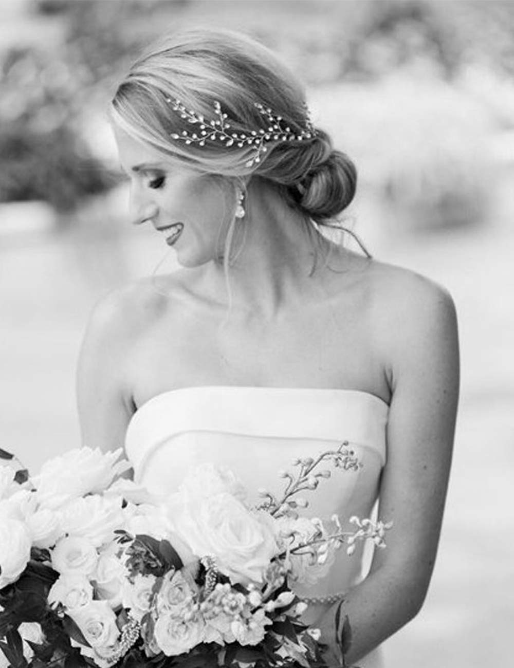 Anglacesmade Bridal Crystal Hair Vine Branch Rhinestone Headband Opal Wedding Headpiece for Bridesmaid Bride Prom Party Festival Hair Weaths for Women and Girls (Gold)