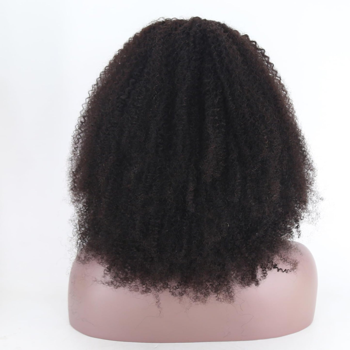 zigzag hair Afro Kinky Curly Wig with Bangs Human Hair, Natural Hair Wig for Black Women 210% Density Full Machine Made Wig 4B 4C Short Curly Bang Wig (16 Inch)
