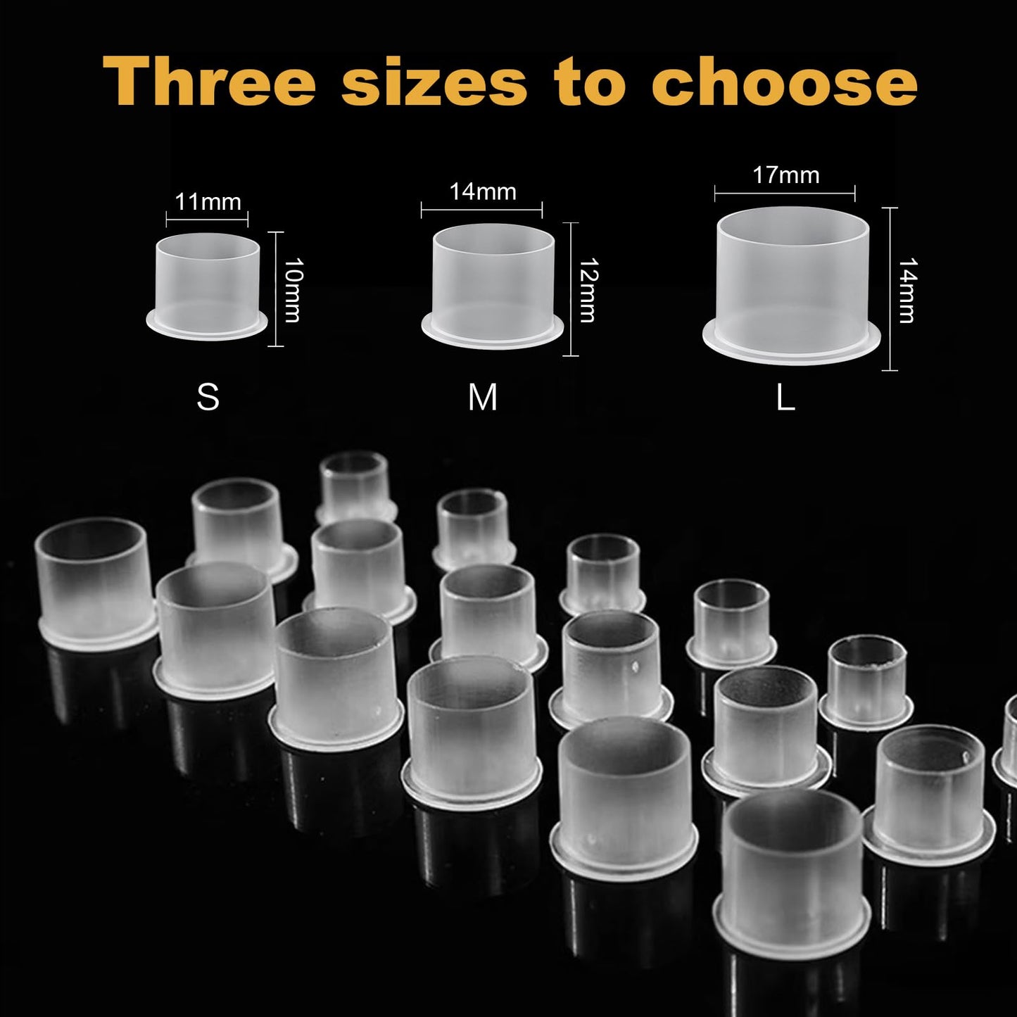 Tattoo Ink Caps - Jconly 1000Pcs Tattoo Ink Cups Pigment Caps With Base Sizes 17mm Disposable Tattoo Caps Tattoo Supplies (1000PCS Large #17)…