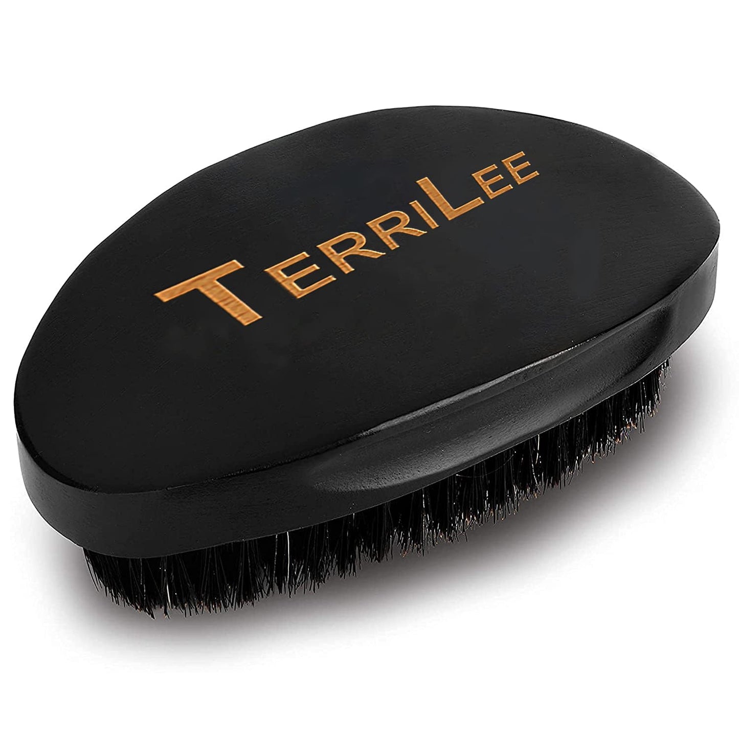 Premium Beech and Black Mix Bristle Wave Brush - Curved Medium Hard Brush for Men's Hair Styling