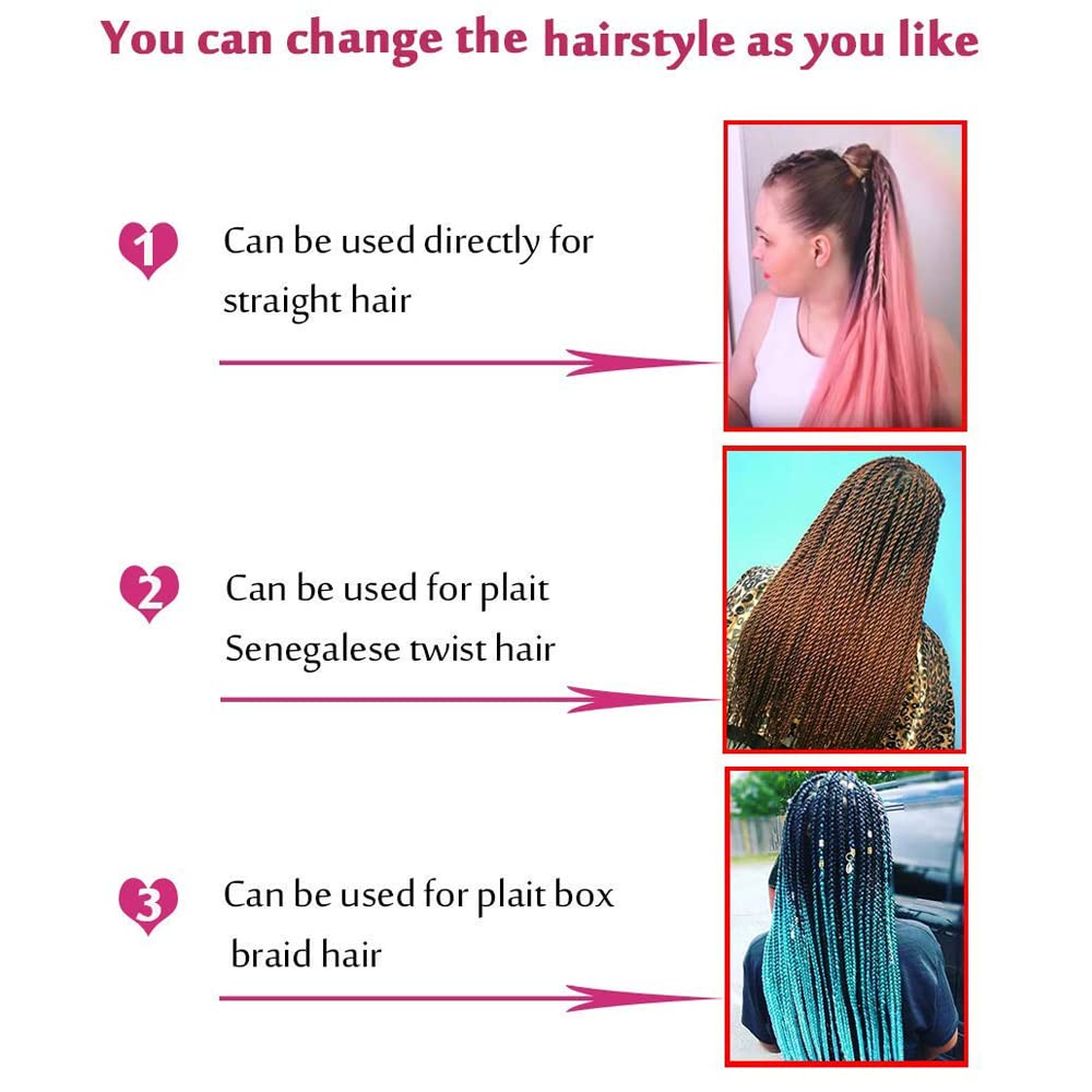 ZEPIN Pre Stretched Braiding Hair 16 Inch 8 Packs Professional Soft Yaki braiding Hair For Braids Hot Water Setting Synthetic Crochet Hair Extensions (16 Inch (Pack of 8), 1b/30)