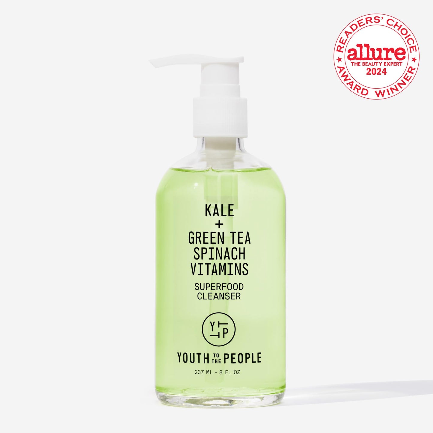 Youth To The People Facial Cleanser - Kale and Green Tea Cleanser - Gentle Face Wash, Makeup Remover + Pore Minimizer for All Skin Types - Vegan (8oz)