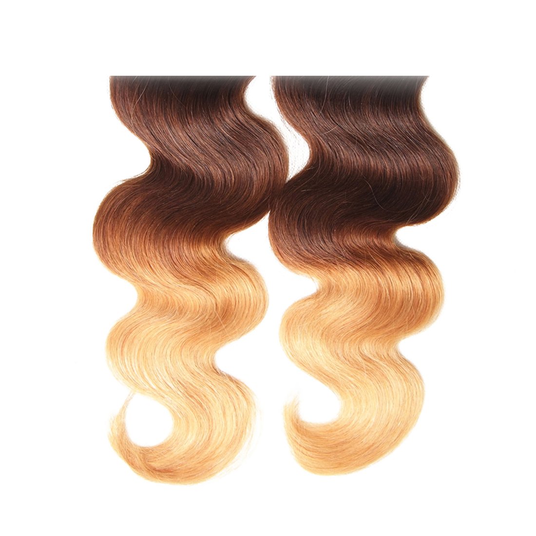 Sunber Ombre Brazilian Hair Bundles Body Wave 12A Grade Human Virgin Hair One Bundles 3 Tone 1B/4/27 Color Hair Extensions 18Inch T1B/4/27 Color