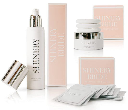 Shinery Bridal Illuminating Pom (1 Pack of 3) Bridal Radiance Wash Bridal Radiance Towelettes (1 Pack of 10)