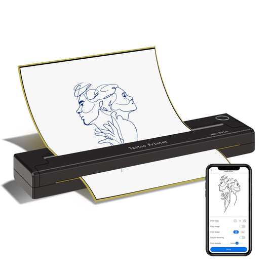 ATOMUS Mini Portable Tattoo Transfer Machine Thermal Printer Power Storage Machine for Thermal Paper and Tattoo Transfer Paper MP-8018