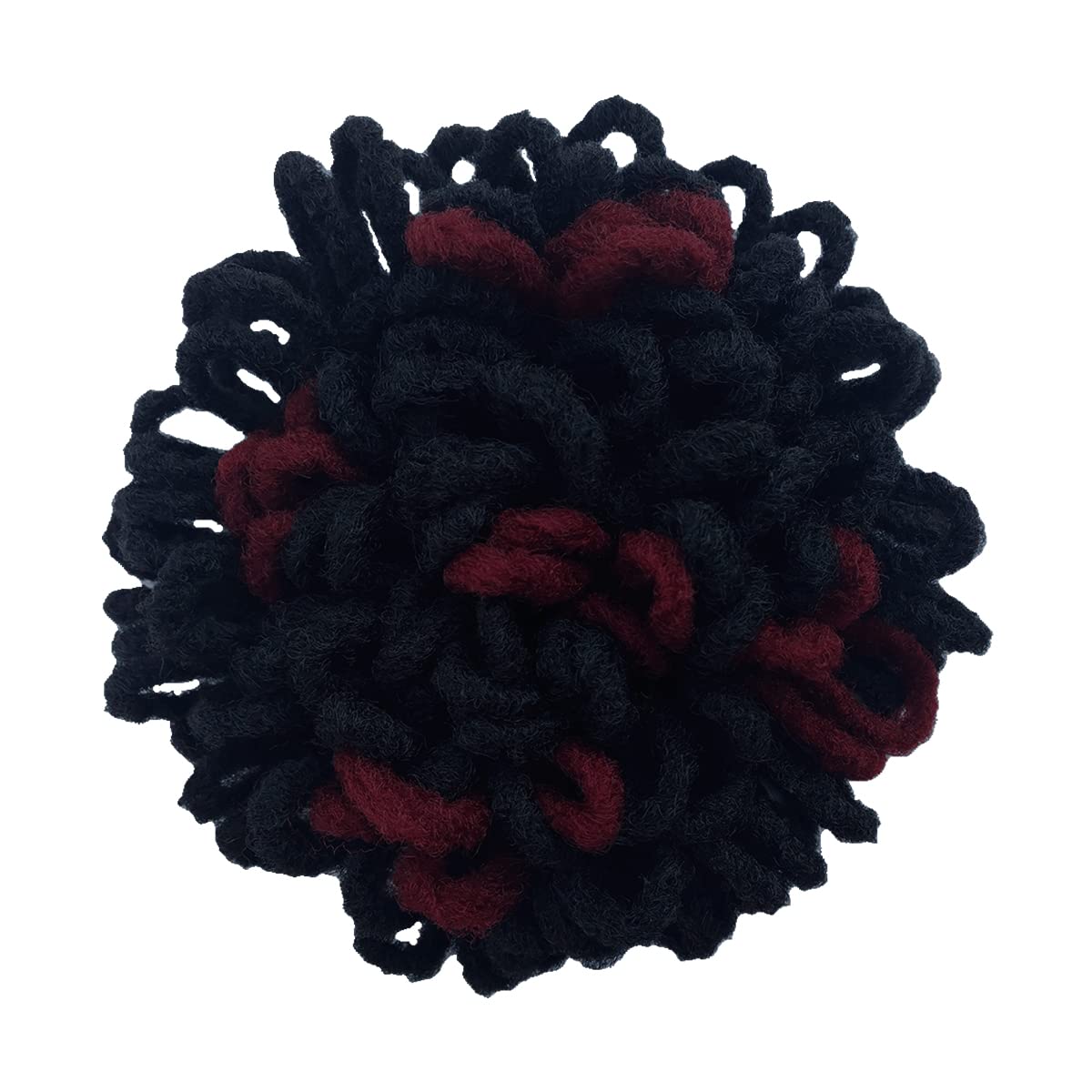 Abellee Loc Buns For Black Women 8Inch Loc Petal Bun Afro High Puff Drawstring Ponytail Faux Locs Hair Bun Pony Tail Hairpieces Clip In Hair Extentions for Black Women (1B/burg)