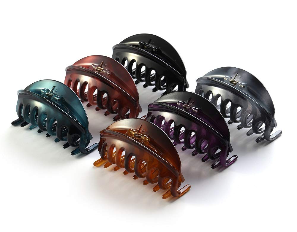 Rosette Hair Premium Chic Styling Hair Claw Clip, Strong Holding Power Hair Clips Clamps Indoor Outdoor Hair Grip Hairpins Hairgrip for Women and Girls Hair Barrettes For Thick Hair (Wine Red)