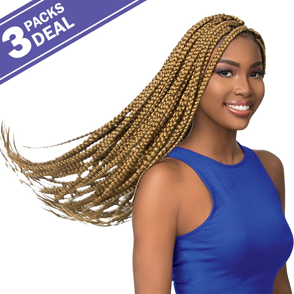 Xpression Sensationnel Synthetic Hair Braids 3X Ruwa Pre-Stretched Braid 24" (3 Packs, NPURPLE)