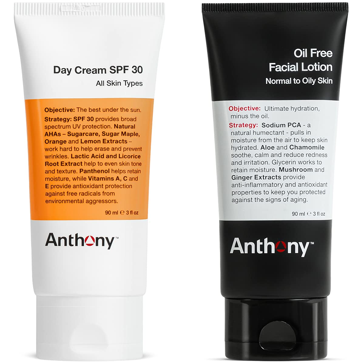 Anthony Oil Free Facial Lotion, 3 Fl Oz Day Cream SPF 30, 3 Fl Oz