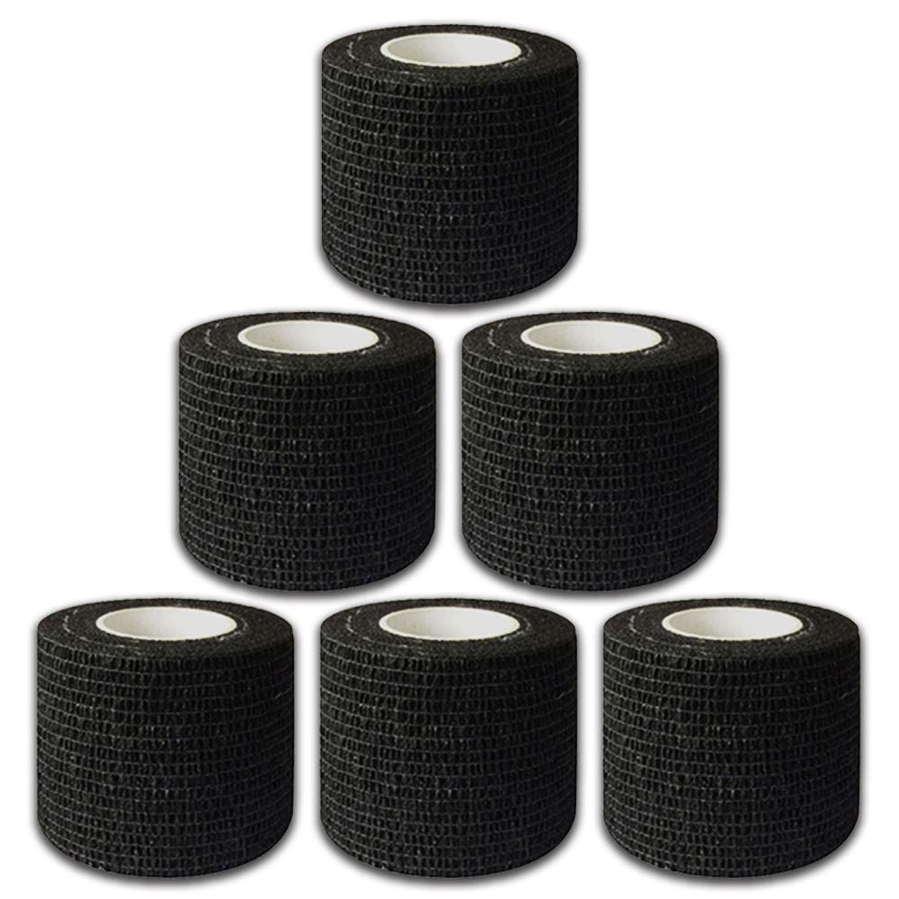 Tattoo Grip Tape Wrap Cover - Autdor 6Pcs 2" x 5 Yards Tattoo Machine Tape Cohesive Elastic Bandage Rolls Self-Adherent Tape for Grip Tube Accessories Sports Tape