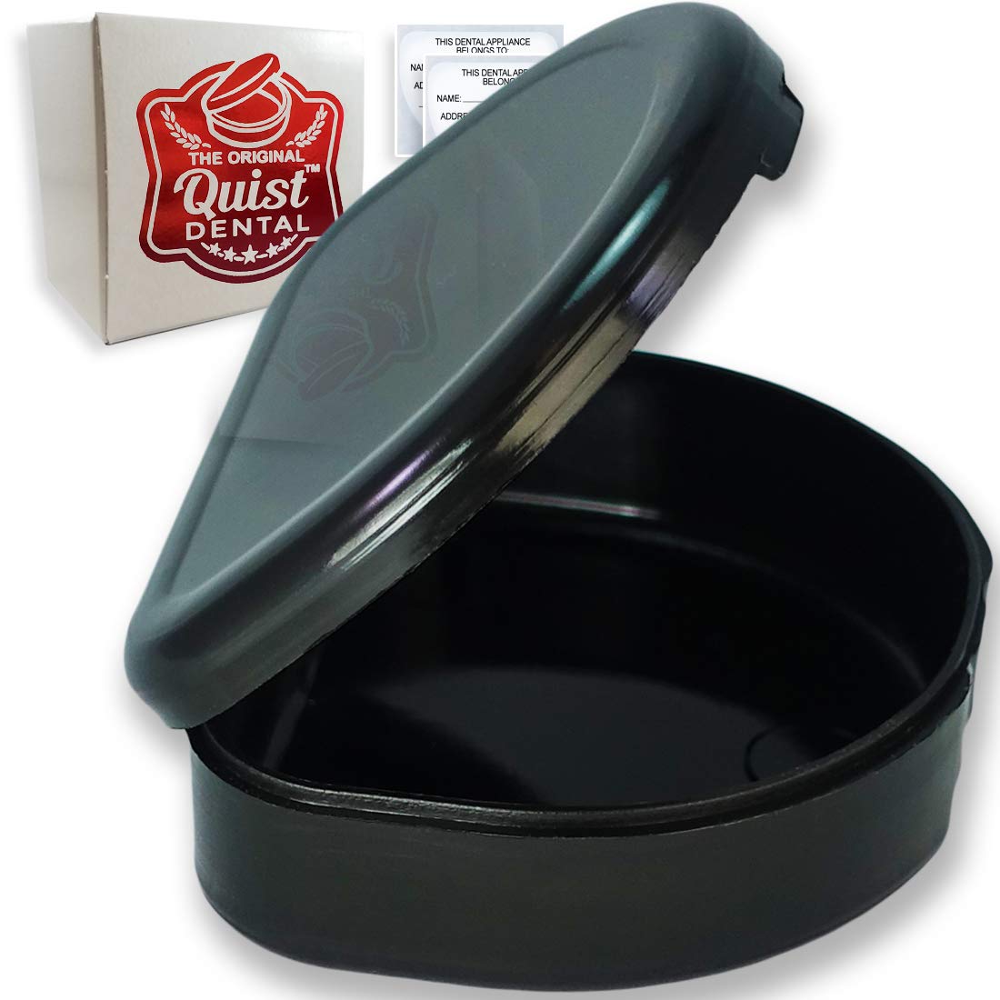 QUIST (TM) Solid Orthodontic Retainer Case (Black)
