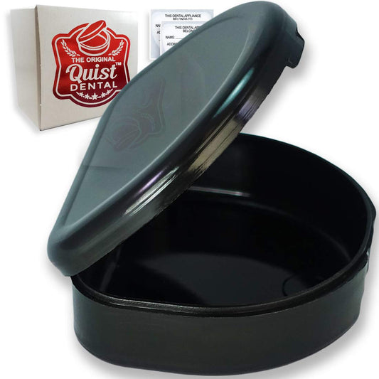 QUIST (TM) Solid Orthodontic Retainer Case (Black)