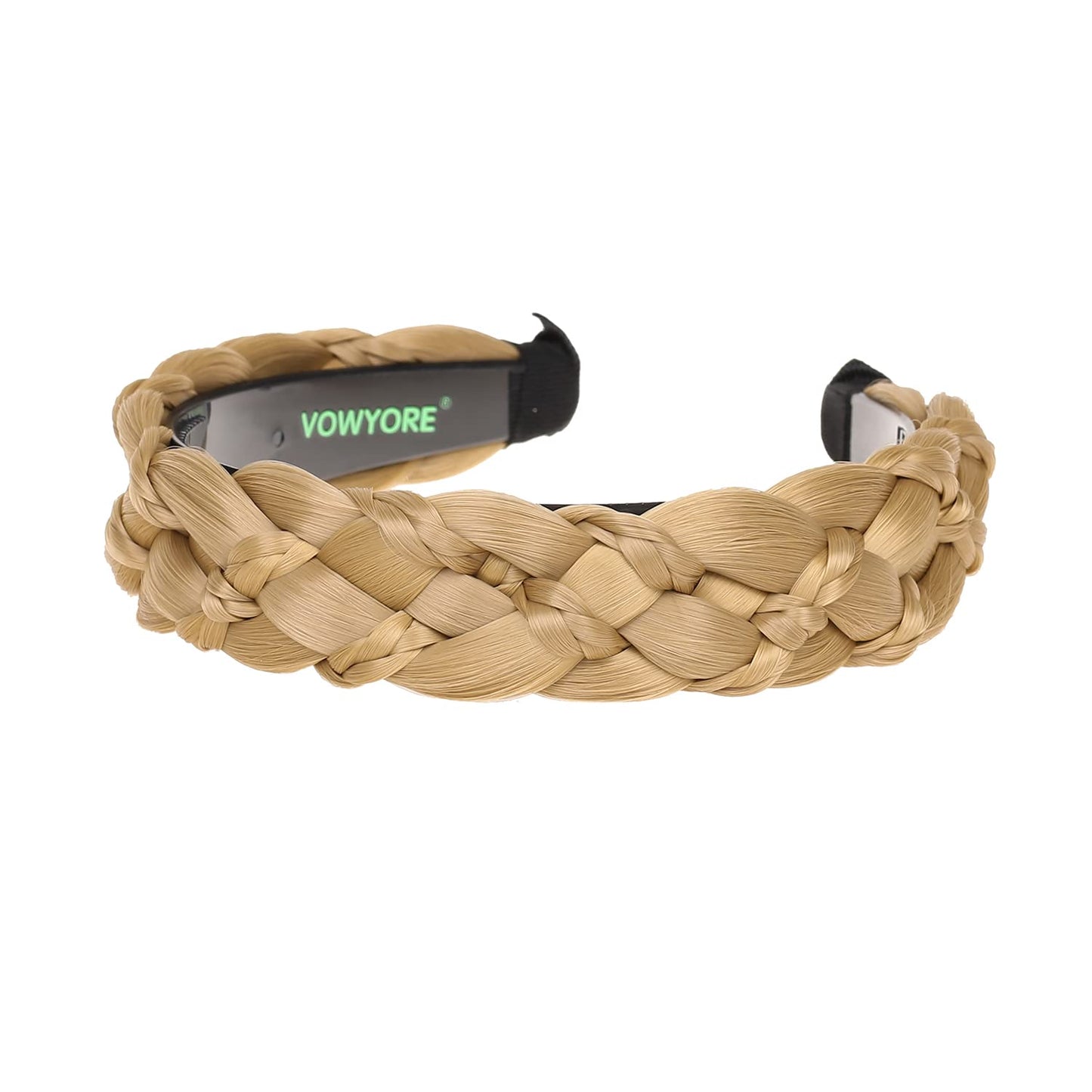 vowyore 6 strands Synthetic Hair Braided Headband Classic Chunky Wide Plaited Braids Wig with Teeth Hair Band Hair Hoop Hair Accessories