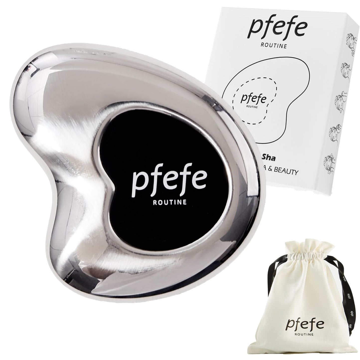 pfefe Stainless Steel Cryo Gua Sha - Gua Sha Facial Beauty Tools - Metal Skin Care Gua Sha for Body SPA Face Neck Eye