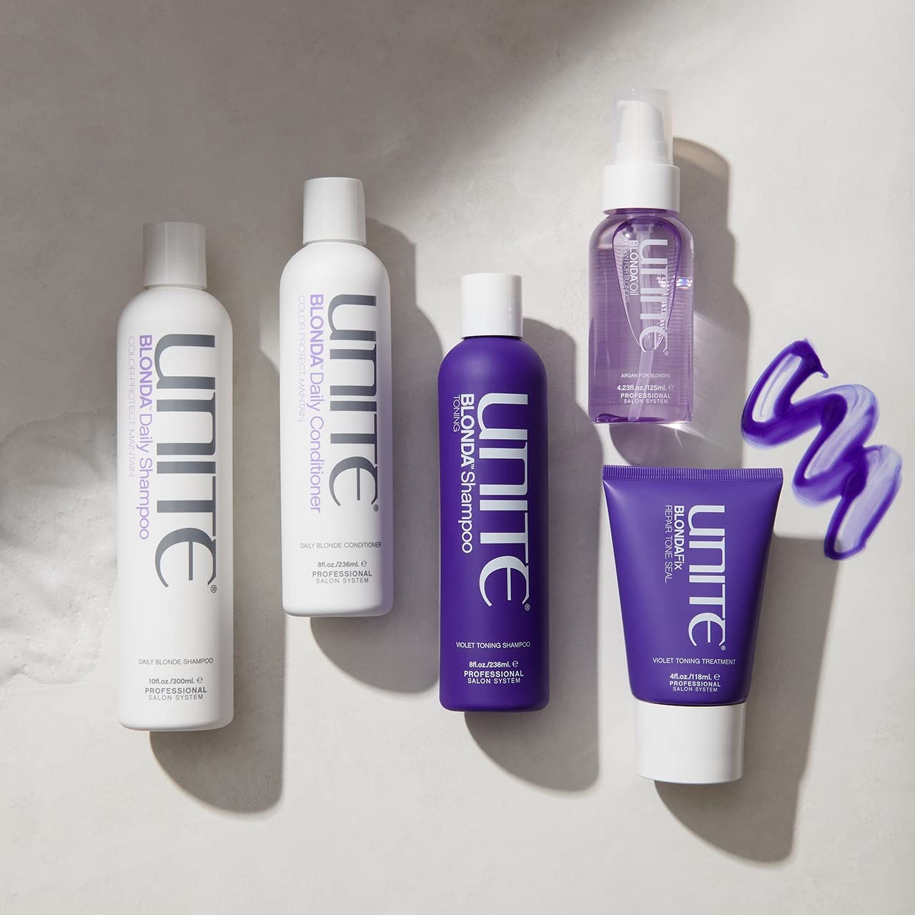 UNITE Hair BLONDA Daily Duo - BLONDA Daily Shampoo, 10 fl. Oz with BLONDA Daily Purple Conditioner, 8 fl. Oz (2 Items)