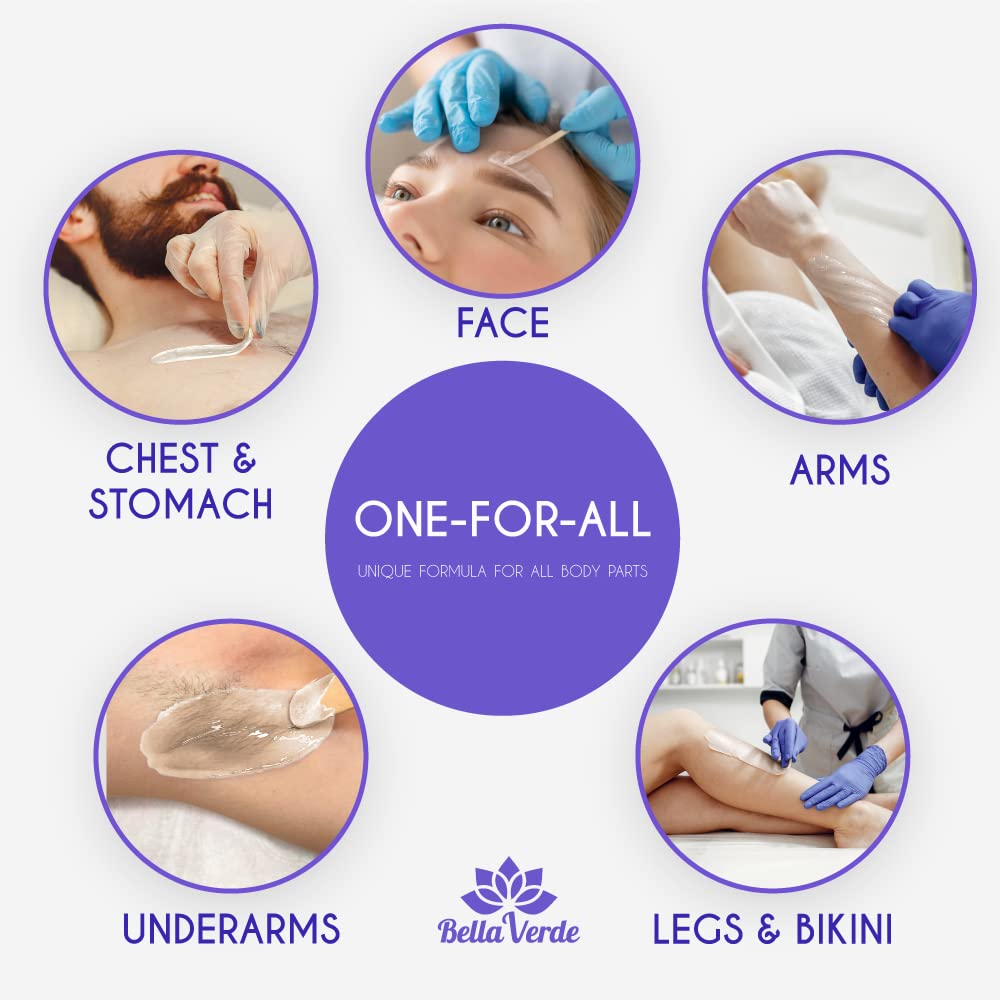 Bella Verde Wax Beans - Hard Wax Beads for Women and Men -Hot Wax for Brazilian Body Legs Eyebrows Face Lips Armpits