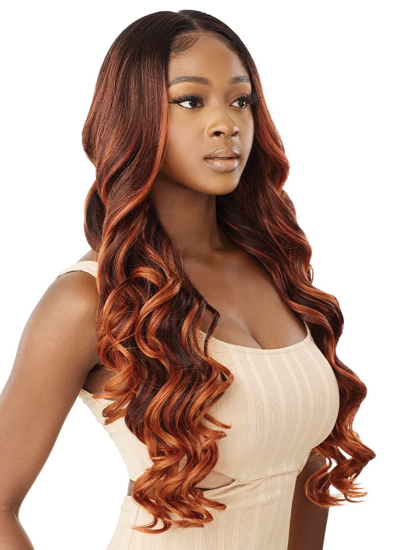 Outre Synthetic Perfect Hairline HD Lace Front Wig - AURABEL (Color:DRFF RED VELVET)