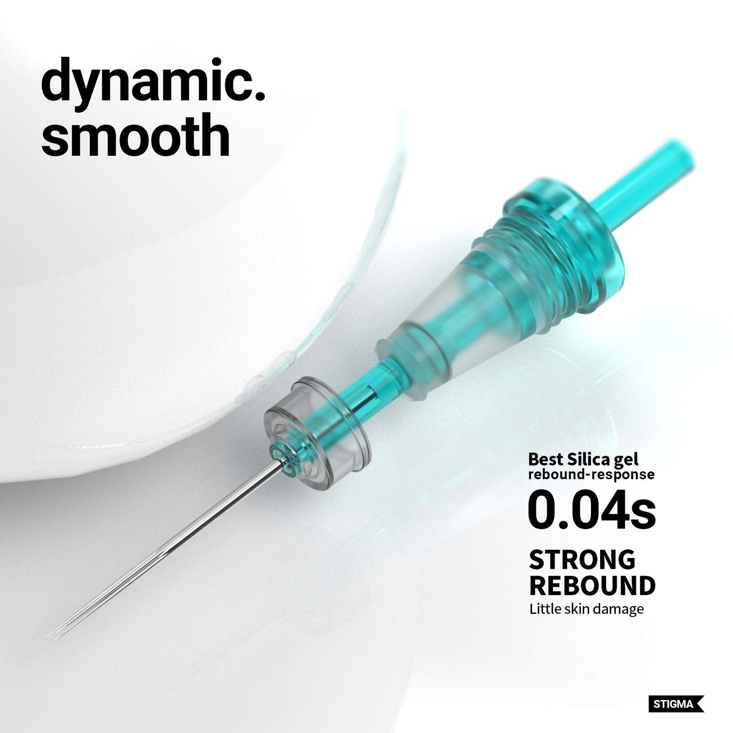 STIGMA Aquamarine Knight Tattoo Cartridges #12(11RS) 20Pcs Round Shader 0.35mm Standard M-Taper Disposable Tattoo Needle Cartridges with Membrane EN02B-20-1211RS