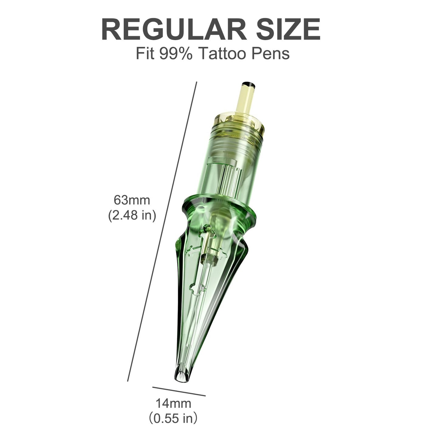 Tattoo Needles,Solong Pro 20Pcs Disposable Tattoo Cartridge Needles 1007 Round Liner X-Taper Needle Cartridges(1007RL) EN01S-20-1007RL-X