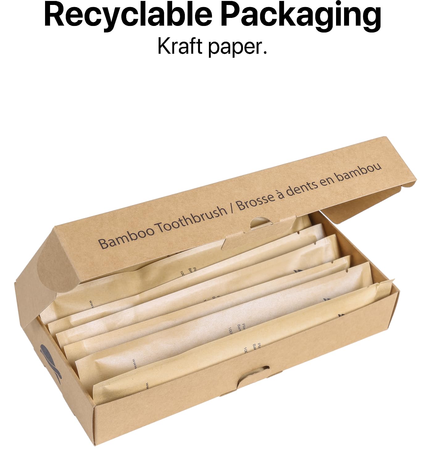 Sea Turtle Plant-Based Bristles, Soft Bamboo Toothbrushes, Individually Sealed (10 Pack)