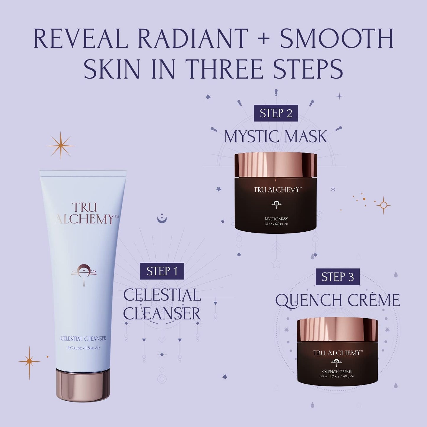 Tru Alchemy Mystic Mask + Quench Crème | Deep Pore Cleansing Clay Mask + Skin-Renewing Total Immersion Face Cream | 1.8 oz/ 60 ml // 1.7 fl oz/48 g