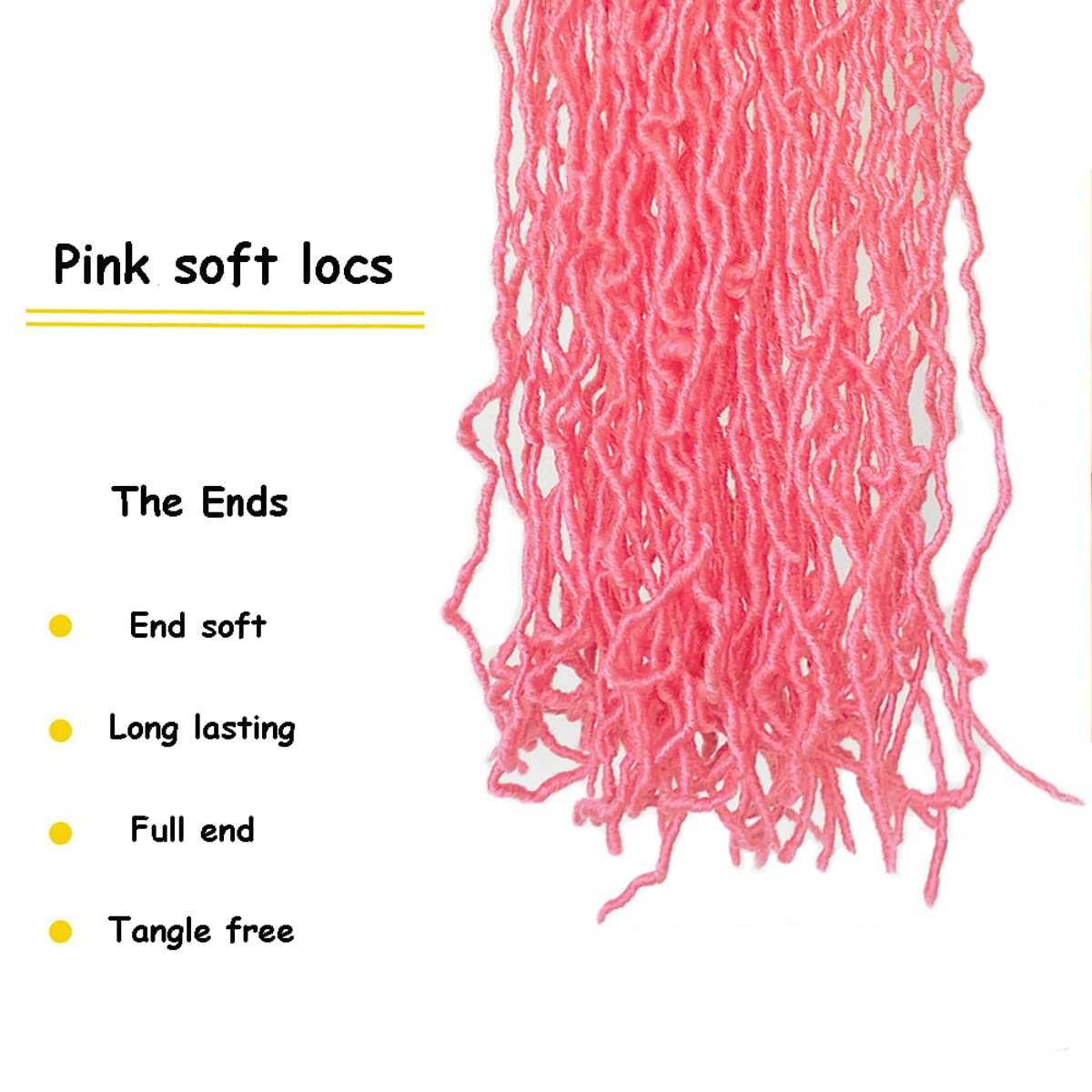Pink Soft Locs 36 Inch 7 Packs Faux Locs Crochet Hair Whole Strand Pre-looped Long Locs Synthetic Crochet Braids Hair Extensions For Black Women (36inch, 7packs, pink)