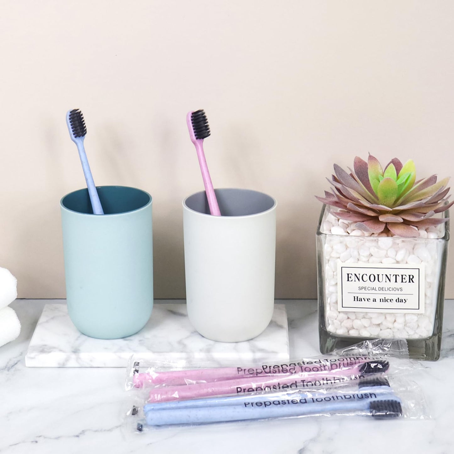 SLequipo 500Pcs Prepasted Disposable Toothbrushes Bulk Individually Wrapped Pre Pasted Soft Bristle Tooth Brush Set Travel Colorful Toothbrushes for Homeless Gift Hotel Camping Travel