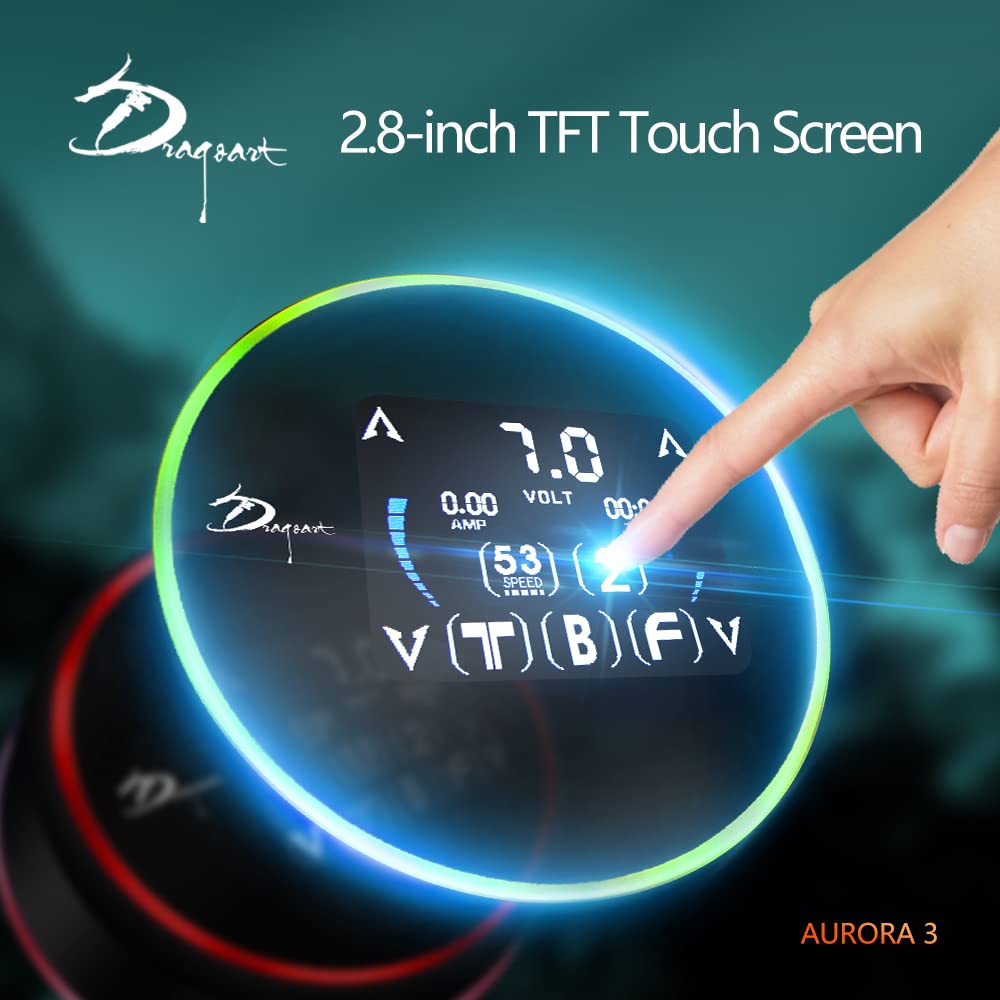 Aurora III 3rd Generation Tattoo Power Supply w/Touchscreen, Dual Output, LEDs (Black)