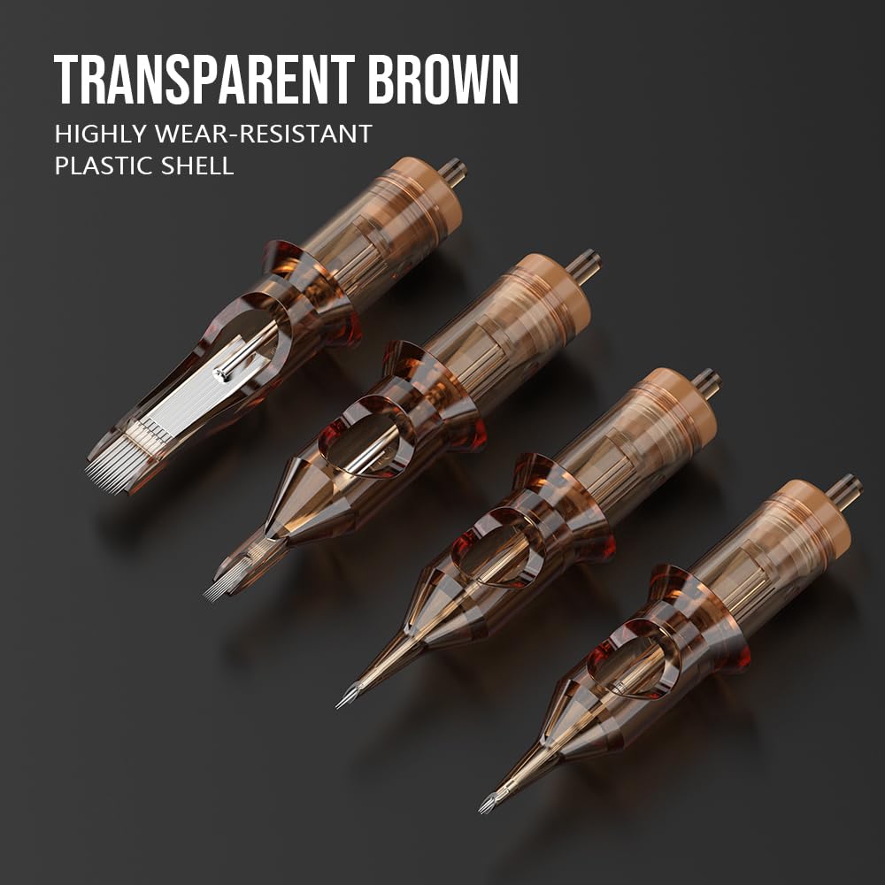 RHEIN Tattoo Cartridge Needles 20pcs 7RM #12 Standard 7 Round Magnum Needle Diameter 0.35mm, 3.5mm M-Taper for Tattoo Artists & Beginners Open Tips EN02-20-OF1207RM