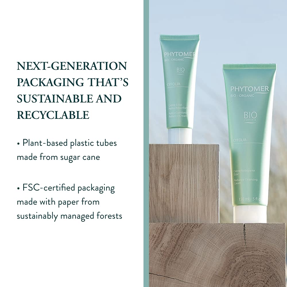 PHYTOMER Cyfolia Organic Exfoliating Cream | Healthy, All-Natural Facial Scrub Exfoliator | Certified Organic | Gentle Face Cleanser | Smoother, Softer, More Radiant Skin | 50 ml