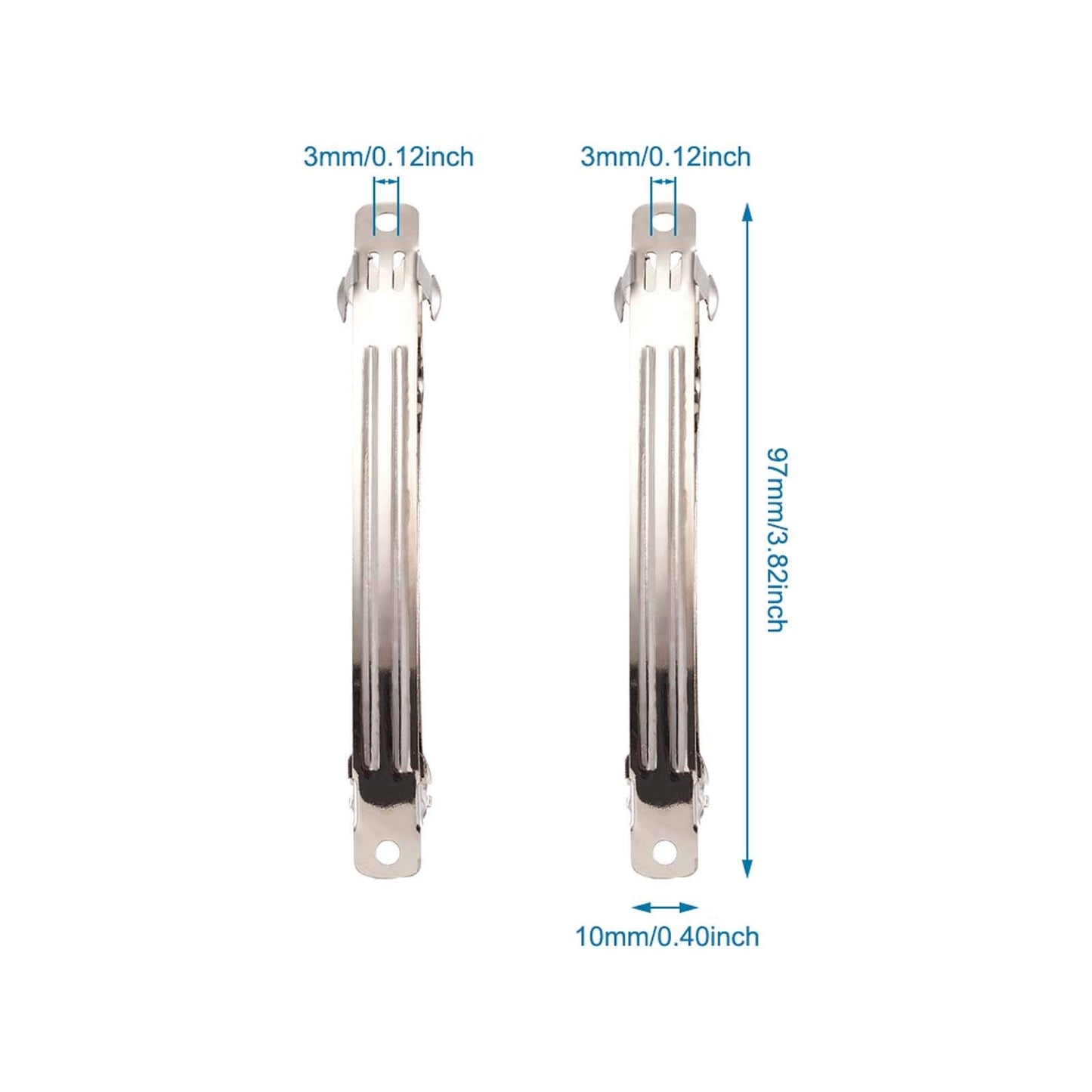 50Pcs Iron French Barrette Blank Hair Clip Findings Platinum for DIY Hairbow Jewelry 97x10x3mm