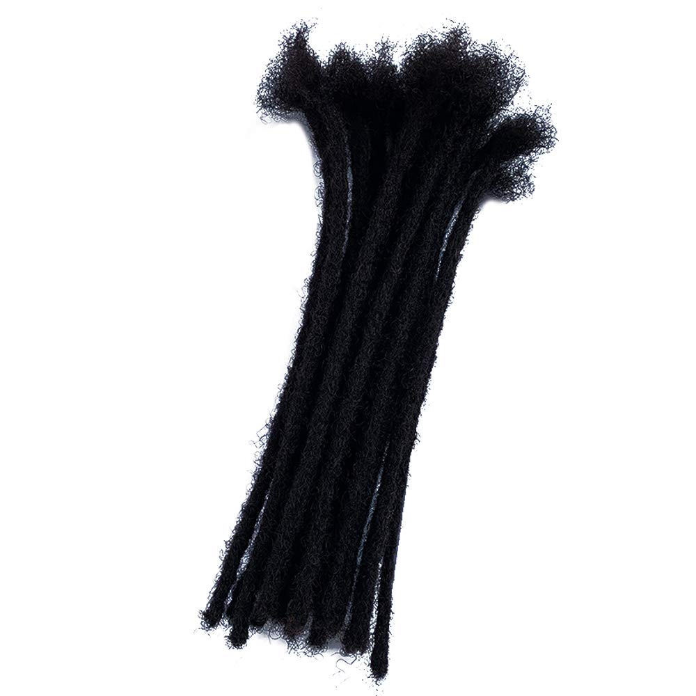 YONNA Human Hair Microlocks Sisterlocks Dreadlocks Extensions 20Locs Full Handmade (Width 0.4cm) 10inch Natual Black #1B