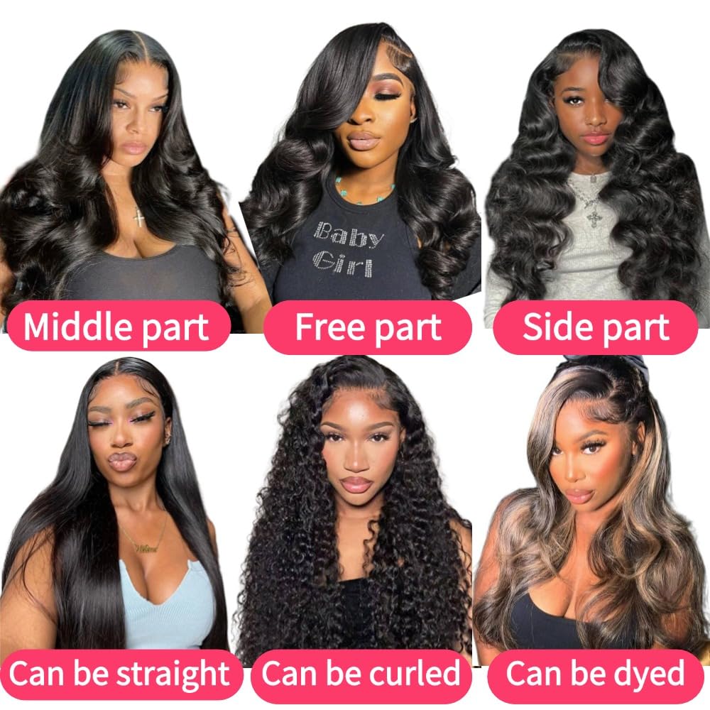 Body Wave Bundles Human Hair 12 14 16 Inch Brazilian Body Wave Human Hair 3 Bundles Natural Black Virgin Human Hair Extensions Unprocessed Wavy Human Hair Bundles for Women