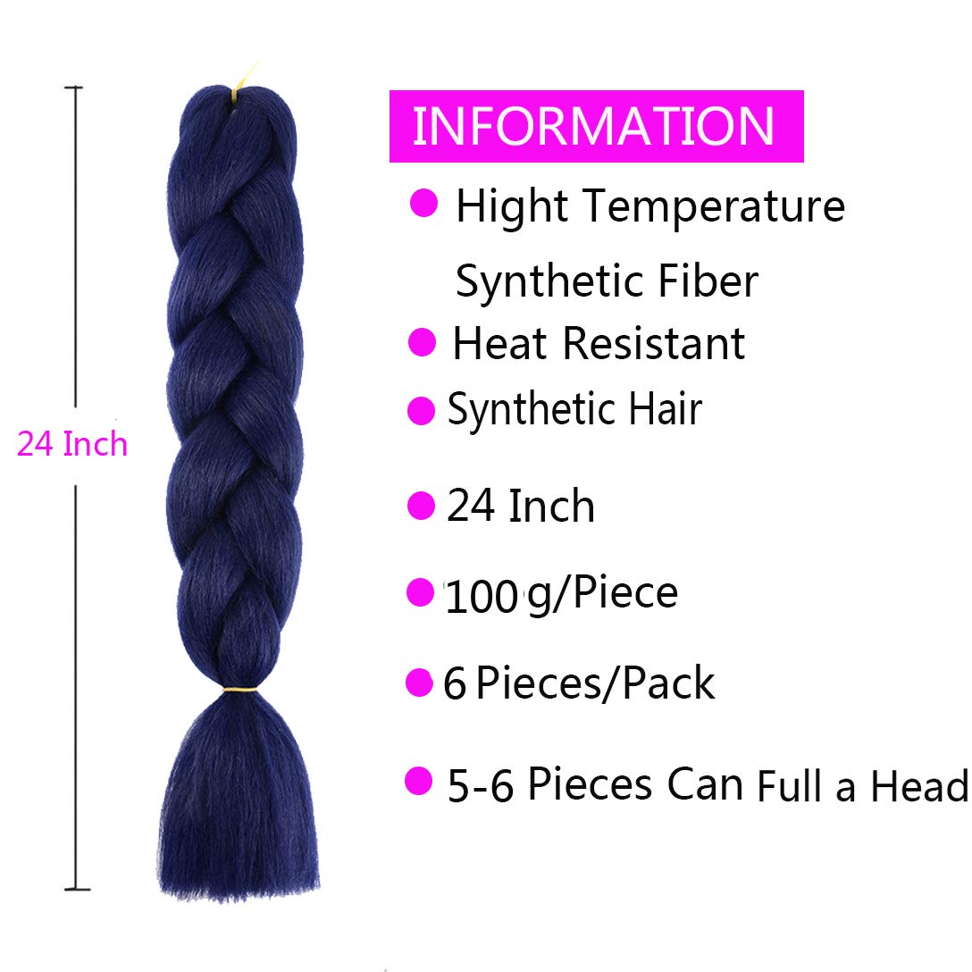 Braiding Hair Extensions 24 Inch Braiding Hair for Women Synthetic Ombre Jumbo Hair Extension for Crochet Braids Hair Hot Water Setting (24 Inch, Ombre Black to Deep green to Green)