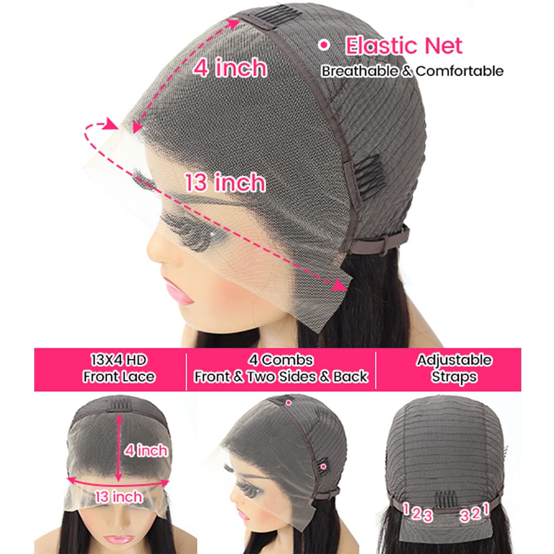 13*4 Body Wave Lace Front Wigs Human Hair Pre Plucked for Women Glueless Human Hair Transparent Lace Front Body Wave wig 180% Density Frontal Wigs Human Hair (22 In13*4 Body Wave Lace Front Wigs)