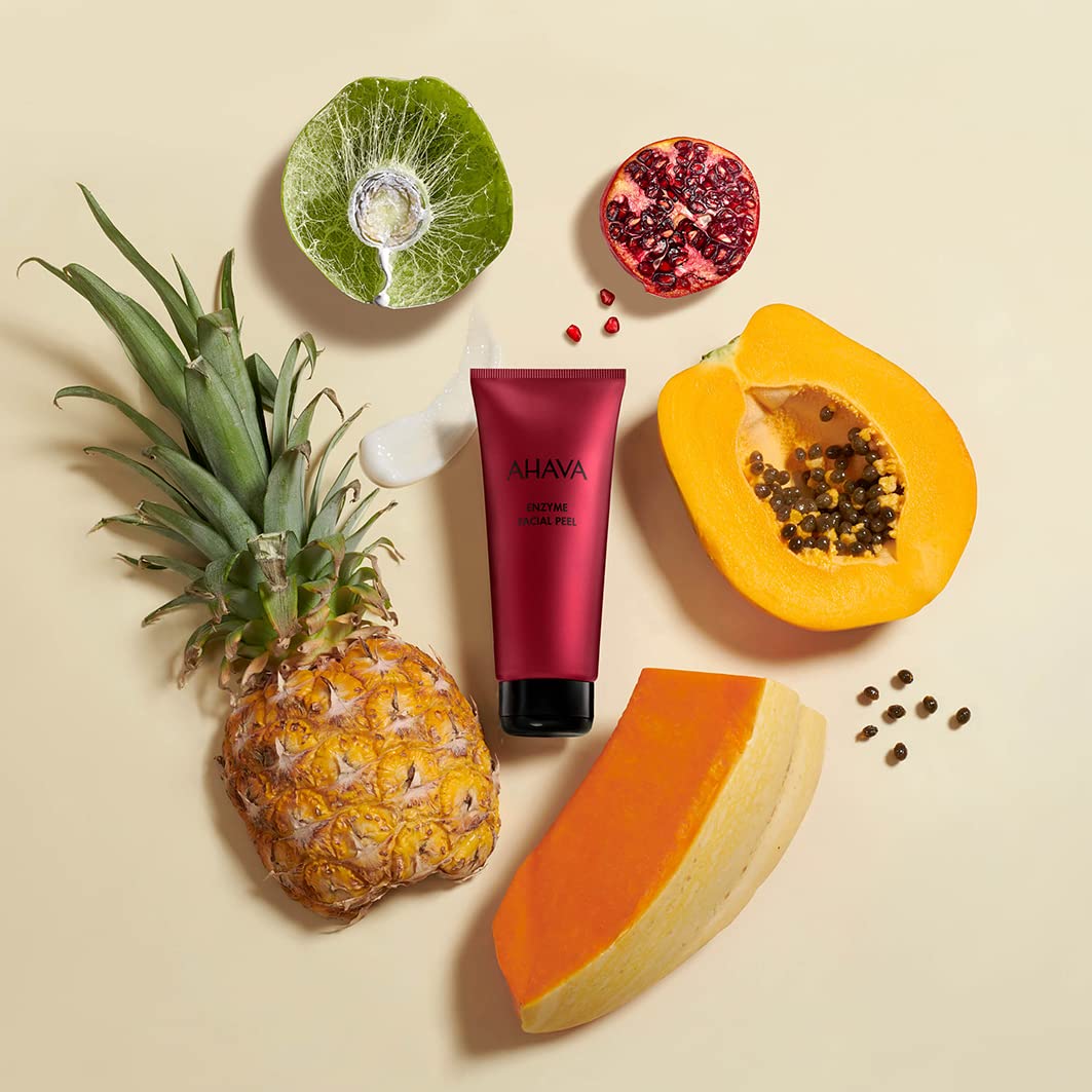 AHAVA Apple of Sodom Enzyme Facial Peel - Gentle exfoliating cream for tightness, illuminates natural glow, reduces pores & smoothes lines, enhances texture, with Osmoter & Papaya Enzymes, 3.4 Fl.Oz