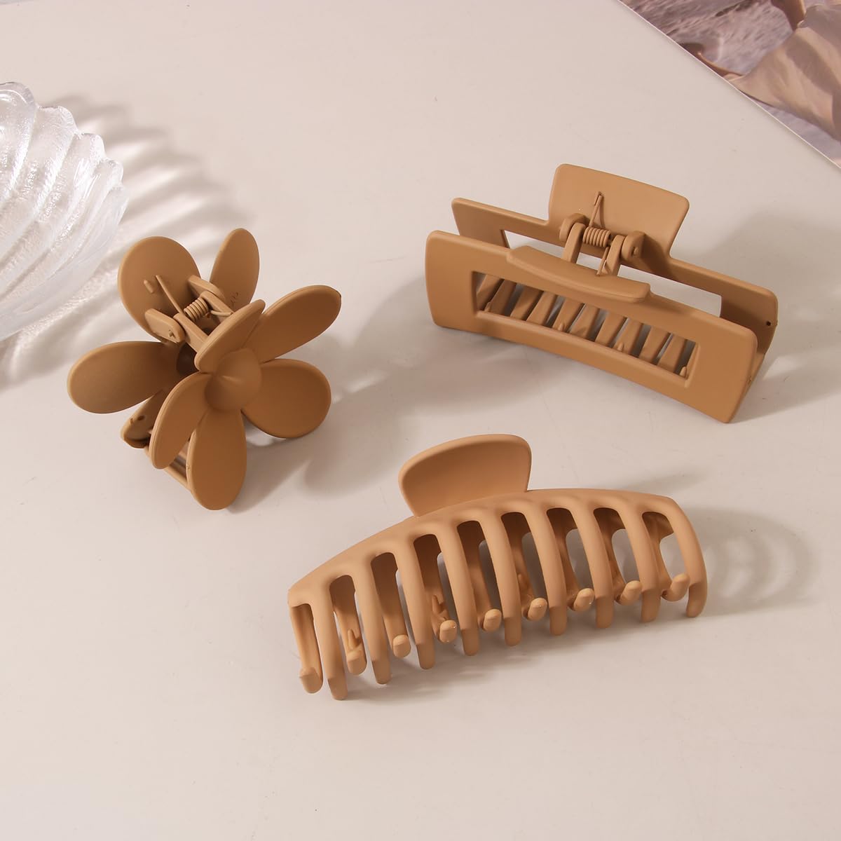 6 Pack Large Hair Clips, Strong Hold for Thick & Thin Hair, Multi-Color Claw Clips for Women & Girls