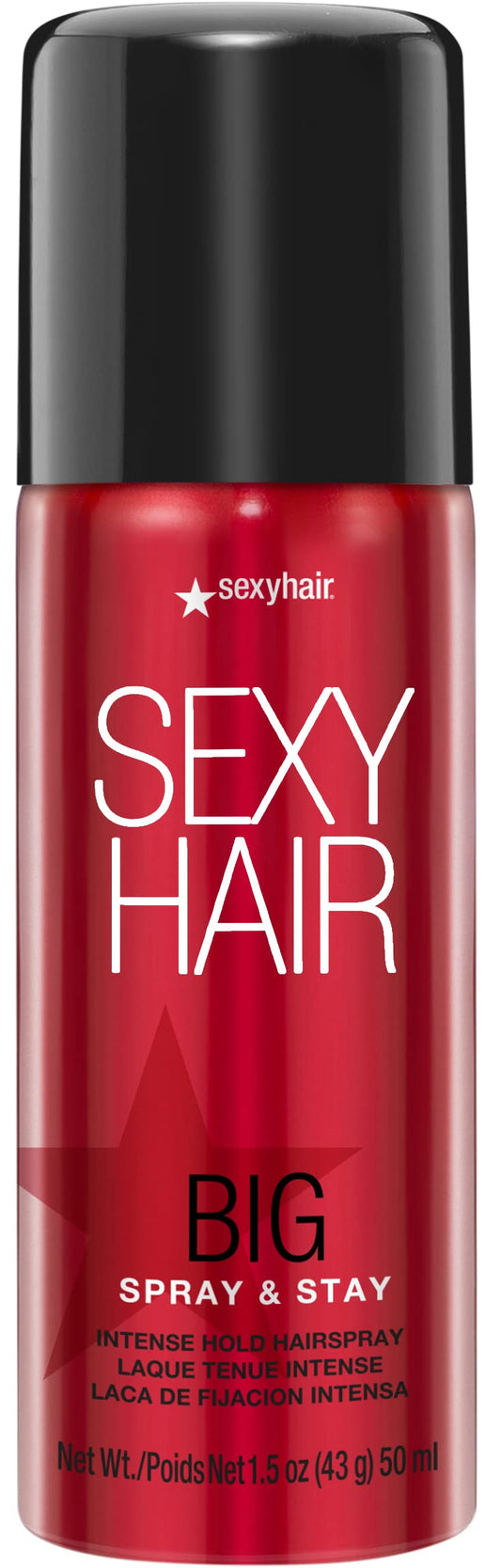 SexyHair Big Spray & Stay Intense Hold Hairspray Travel Size, 1.5 Oz | Extreme Hold and Shine | Up to 72 Hour Humidity Resistance | All Hair Types
