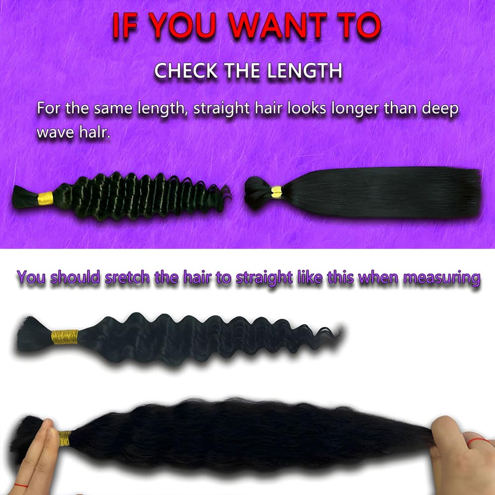 ZFY Human Braiding Hair 150g 20 Inch Deep Wave Bulk Human Hair for Braiding Boho Braids 100% Unprocessed Brazilian Virgin Human Hair Extensions No Weft 3 Bundle/Pack Natural Color